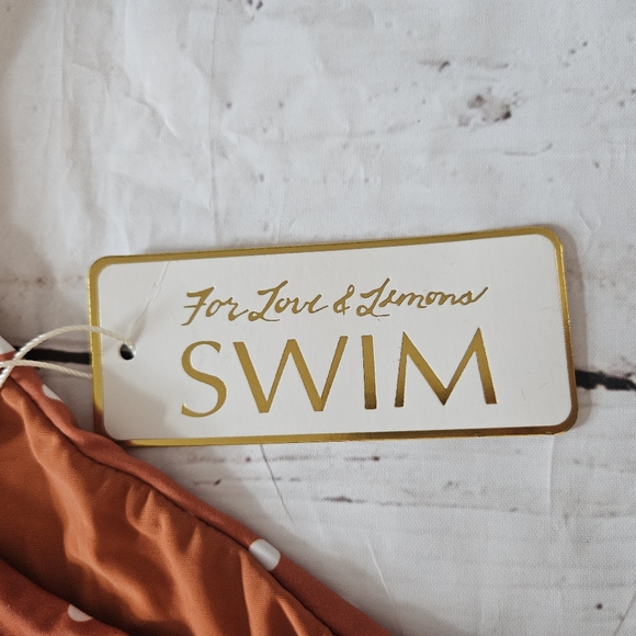 NWTS For Love & Lemons Swim Orange Polkadot Bikini Bottoms - Picture 2 of 6